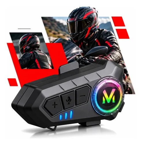 Fone De Ouvido Para Capacete Intercomunicador Bluetooth Rgb Sem Fio Música Gps Chamadas Alta Potência Antek