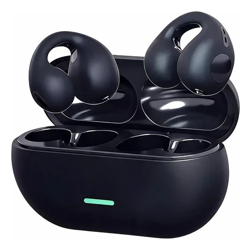 Fone Ouvido Brinco Bluetooth Sem Fio Academia Corrida Clip Preto