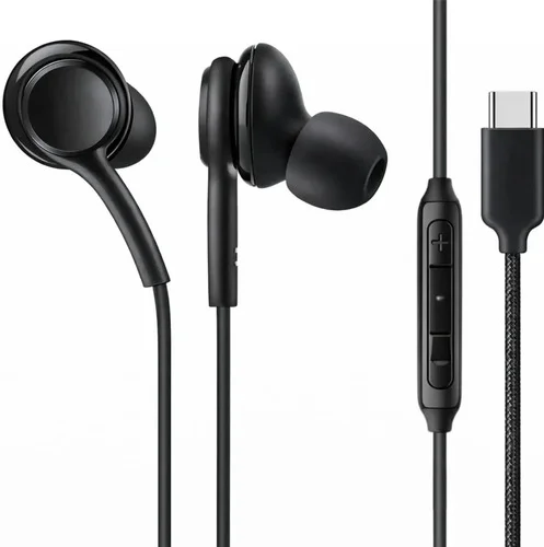 Fones De Ouvido Tipo C Intra Auricular Com Microfone Controle Volume Som Estéreo Grave Forte Cabo Nylon Resistente Compatível Android Samsung Xiaomi iPhone 15 16 17 Usb-c Premium Eletric Teck