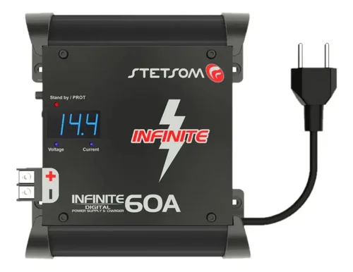 Fonte Carregador Stetsom Infinite 60A Para Som Automotivo e Bateria Bivolt