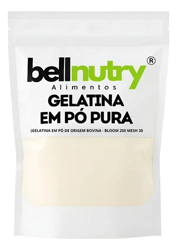 Gelatina Pura Incolor Em Pó Sem Sabor 1kg | Bellnutry