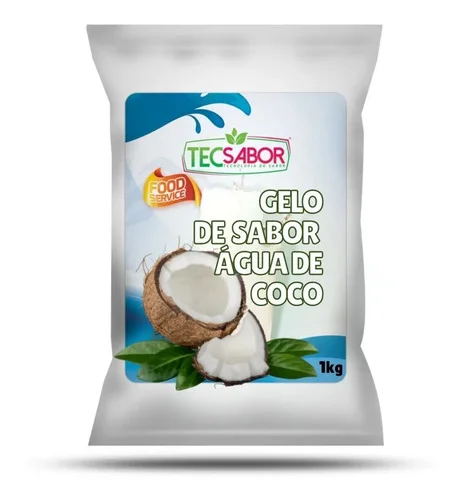 Gelo De Sabor Água De Coco 1kg Rende 500 Gelos