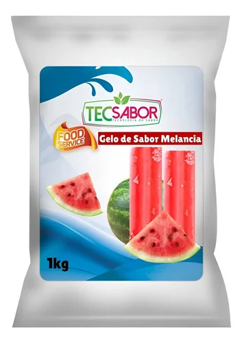 Gelo De Sabor Melancia 1kg Rende 50l Tec Sabor