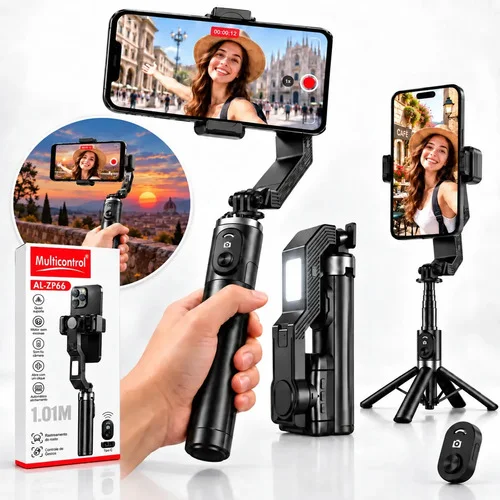 Gimbal Multicontrol Q31 Profissional Para Celular Com Estabilizador e Tripé