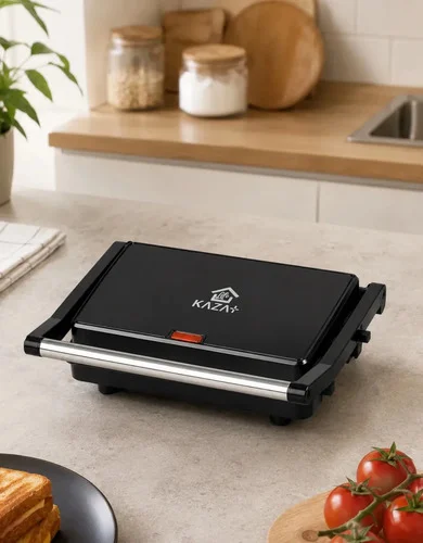 Grill Sanduicheira Elétrica Antiaderente Inox Chapa Dupla 2 em 1