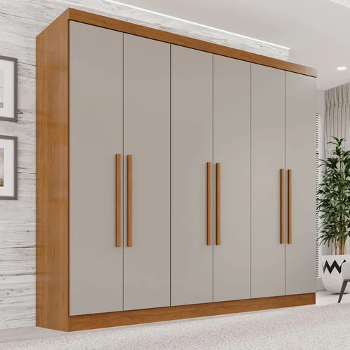 Guarda-roupa Casal 6 Portas 2 Gavetas França Cinamomo/off White