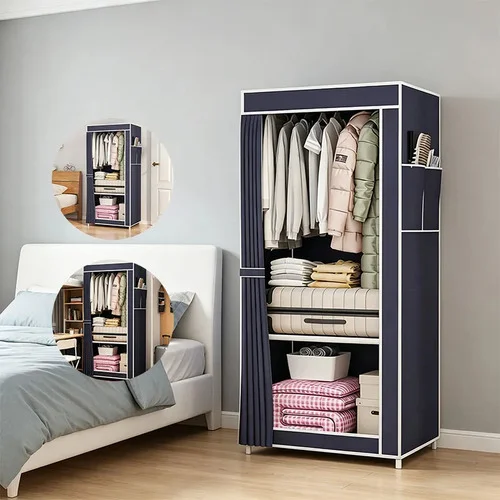 Guarda-roupa Portátil Organizador De Tecido Com Prateleiras