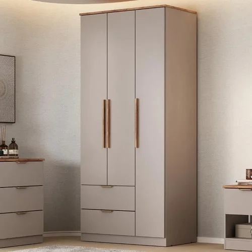 Guarda Roupa Solteiro 3 Portas Milan Carraro Avelã Avelã