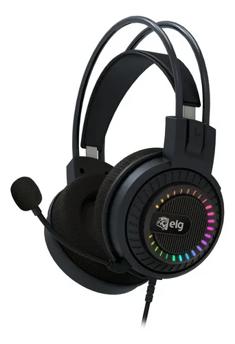 Headset Gamer 7.1 Surround com Microfone ELG Mizar Driver 50mm RGB Earpads em Malha Controle de Volume USB Cabo Nylon Preto HGMZ