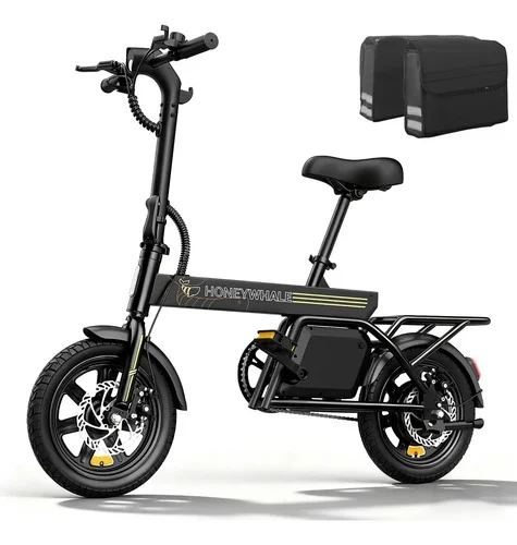 Honeywhale B20 Bicicleta Elétrica, 440w-35km-25km/h-120kg, Scooter Motor-ebike-adulto-bike-autonomia-velocidade Máxima-carga-honey Whale-fat-dobravel, 14 Aro, Freios A Disco Dianteiros E Traseiros