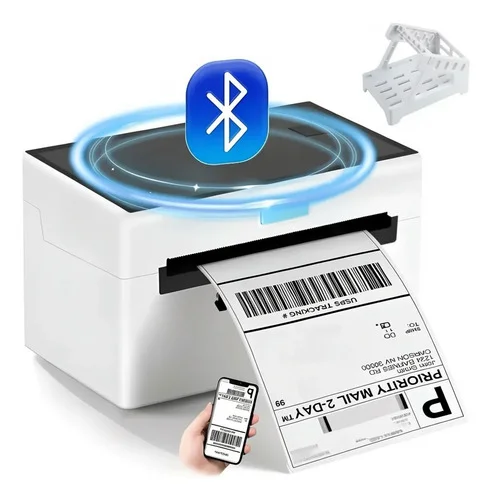 Impressora Térmica Etiquetas Adesivas Portátil Com Bluetooth Branco 127/220v