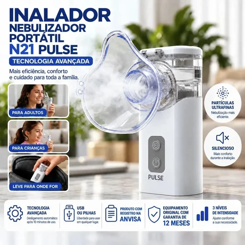 Inalador Nebulizador Potente Tech Adulto Infantil Portátil Branco 127/220v