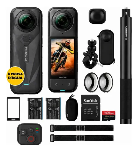 Insta360 X5 8k Kit Completo Original  2 Baterias  + Controle Preto