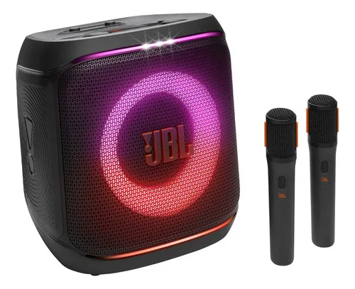 JBL PartyBox Encore 2, com 2 microfones sem fio, 100W RMS, AURA CAST, até 15 horas, bivolt