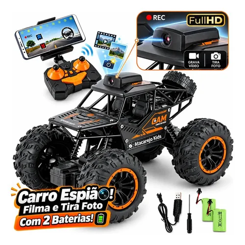 Jeep Off Road Atacarejo Kids com Câmera WiFi HD, 2 Baterias e Controle de Aplicativo