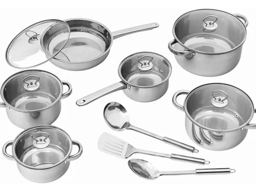 Jogo De Panelas Inox Triplo Fundo Indução 9pçs Laune Haus Inox