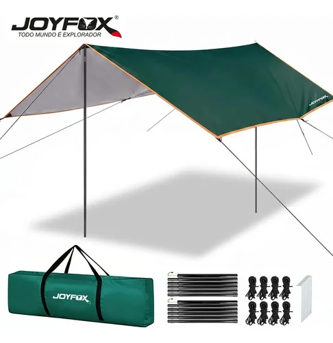 Joyfox Gazebo 5x3m barraca camping tenda portátil tela toldo verde claro Inclui dois postes de suporte