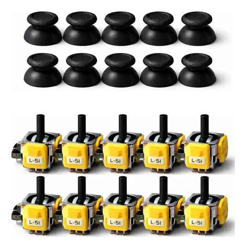 Kit 10 Analógico Hall Effect Ps5 Magnético Controle Dualsens