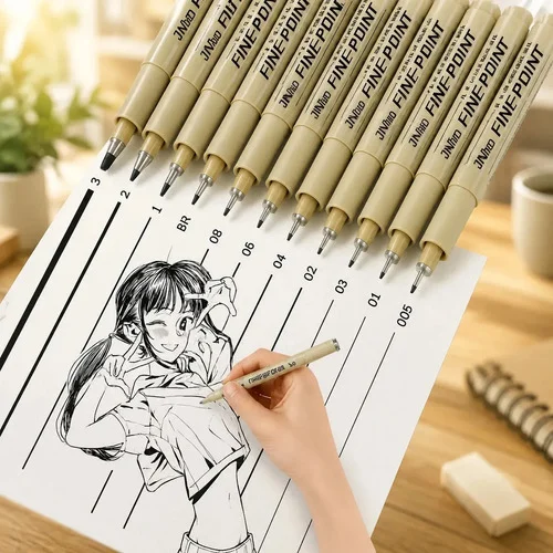 Kit 12 Caneta Nanquim Profissional Brush Letter Desenho