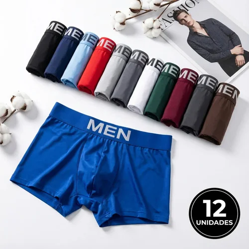 Kit 12 Cueca Boxer Masculina Microfibra Adulto Premium