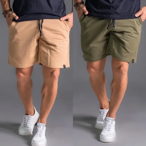 Kit 2 Bermudas Masculina Shorts Academia Casual