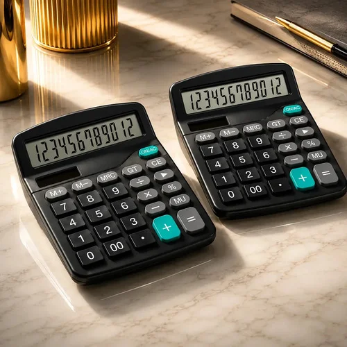 Kit 2 Calculadora De Mesa Escritório Comercio Display 12 Dígitos Simples Visor e Teclas Grandes Cor Preto Kapwing
