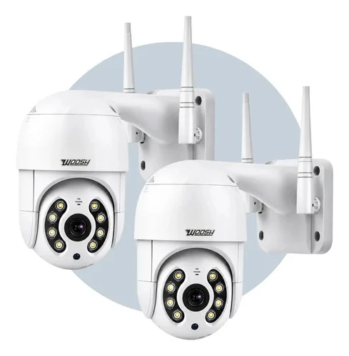 Kit 2 Câmeras Segurança Ip Interna Externa Wifi iCSee Infravermelho Prova D’Água Woosh