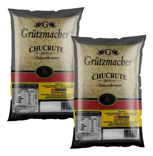 Kit 2 Chucrute Sauerkraut Repolho Fermentado Grutzmacher