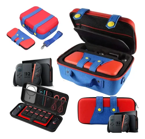 Kit 2 Em 1 Maleta Rígida Protetora Para Nintendo Switch 2