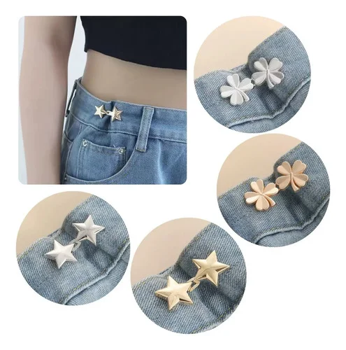 Kit 2 Fivela Ajuste Apertar Cintura Calça Jeans Alfinete