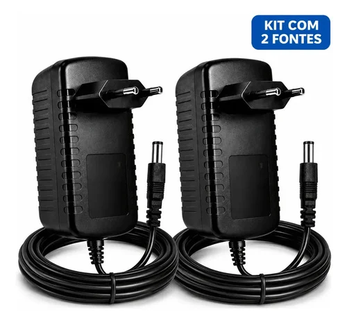 Kit 2 Fontes De Alimentação 12v 3a Para Fita Led Bivolt