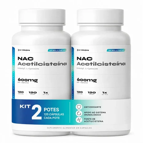 Kit 2 N-acetil L-cisteína Nac 600mg 120 cápsulas - Kyron