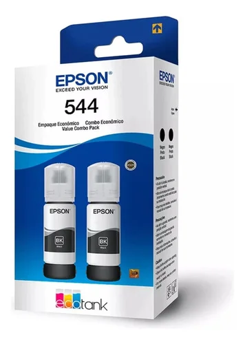 Kit 2 Tinta Para T544 Original L3110 L3150 L3250 Preto