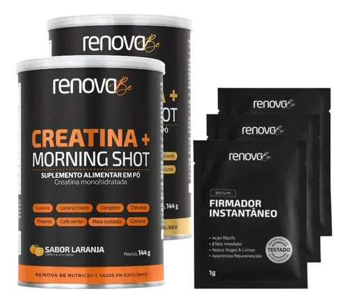Kit 2x Creatina Monohidratada Renova Be + Creme Resveratrol