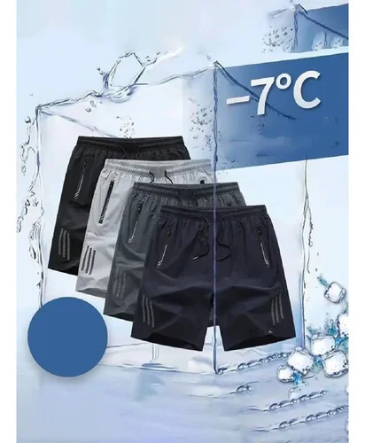 Kit 3 Bermuda Masculinaelastano Secagem Rápida Bolsos Zíper