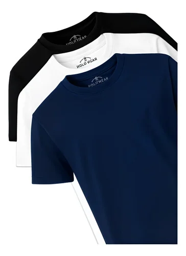 Kit 3 Camisetas Masculinas Polo Wear Sortido 1 M Liso