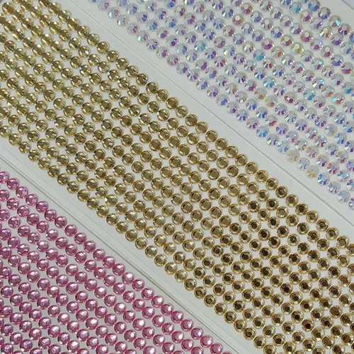 Kit 3 Cartelas Adesivos Strass E Ou Mini Perolas Artesanato