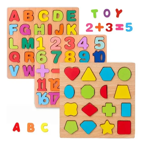 Kit 3 Jogos Brinquedos Educativos Numeros Letras Alfabeto Colorido