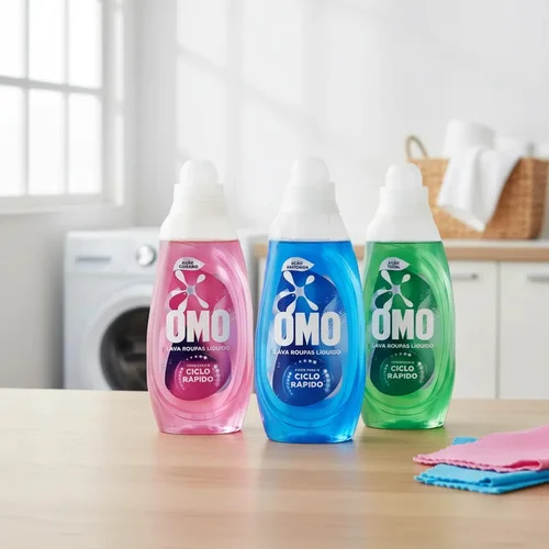 Kit 3 Lava Roupas Líquido Omo Ciclo Rápido 750ml Sortido