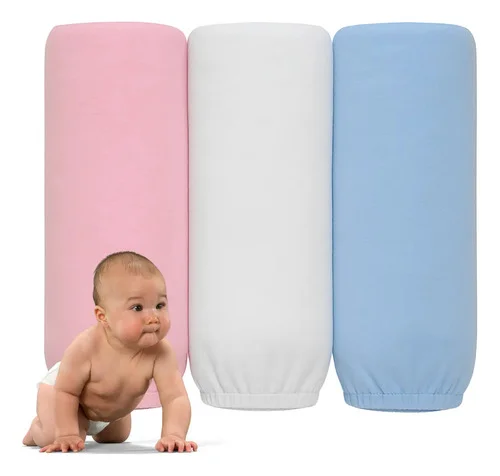 Kit 3 Lençol Mini Berço 100% Algodão Com Elástico