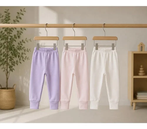 Kit 3 Peças Calça Com Vira Pé Cores Sortidas Menina Algodão