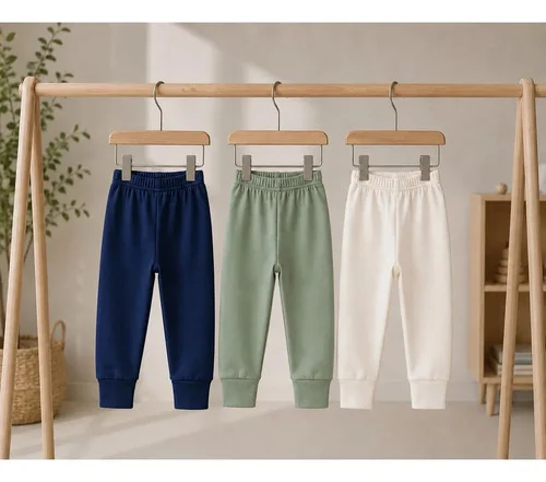Kit 3 Peças Calça Mijão Com Vira Pé Cores Sortidas Menino