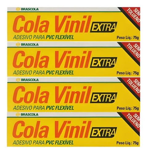 Kit 4 Cola Vinil 75g Brascola Piscina Boia Inflaveis Barraca Transparente