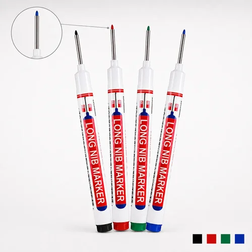 Kit 4 Marcadores Permanentes Ponta Longa 20mm Carpinteiro Cores Variadas