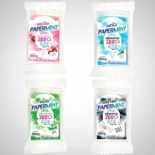 Kit 4 Pacotes Lâmina Comestível Derrete Na Boca Papermint