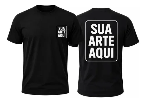 Kit 5 Camisetas Personalizadas Com Logo E Costas Uniforme Preta Estampa Frente E Costas G