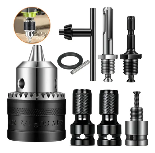 Kit 6 Adaptador Chave De Impacto Mandril Furadeira 1/2 - 1/4