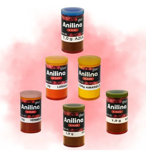 Kit 6 Corante Anilina À Óleo Para Velas Massa Biscuit Gliart