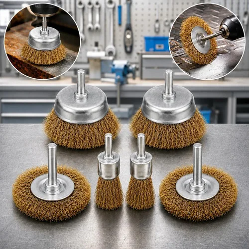 Kit 6 Escovas Aço Circular Furadeira Limpeza Poliment Sevach