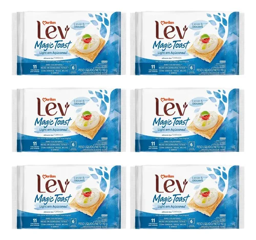 Kit 6 Torrada Lev Magic Toast Com Cereais Marilan 110g